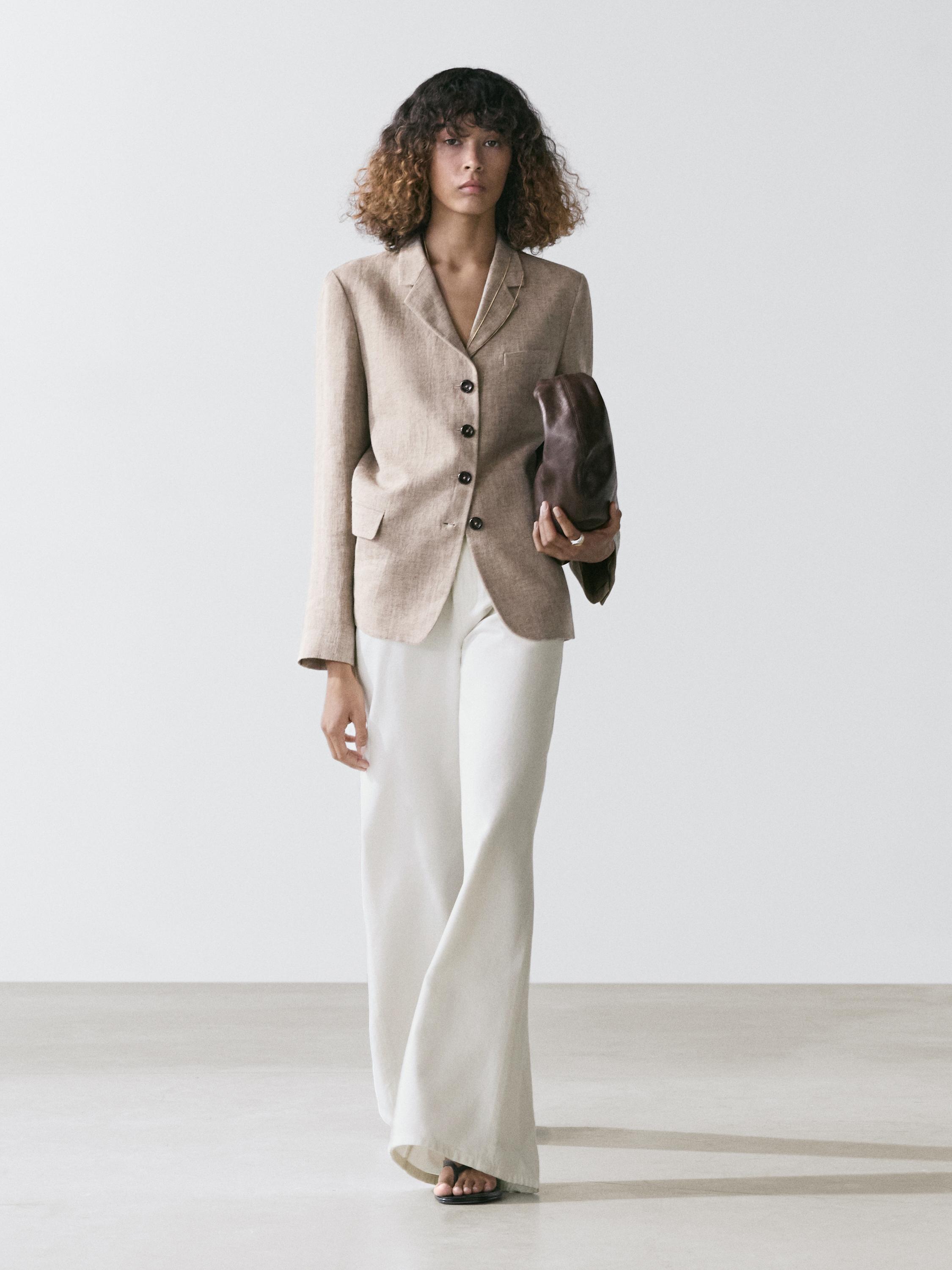 100% linen melange blazer